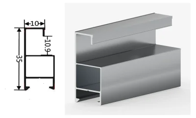 DAMAX YQ51 aluminium profile cross-section drawing and rendering