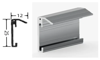 DAMAX YQ64 aluminium profile cross-section drawing and rendering