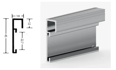 DAMAX YQ70 aluminium profile cross-section drawing and rendering