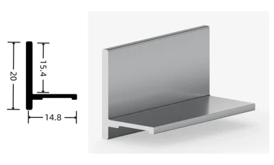 DAMAX YQ96 aluminium profile cross-section drawing and rendering
